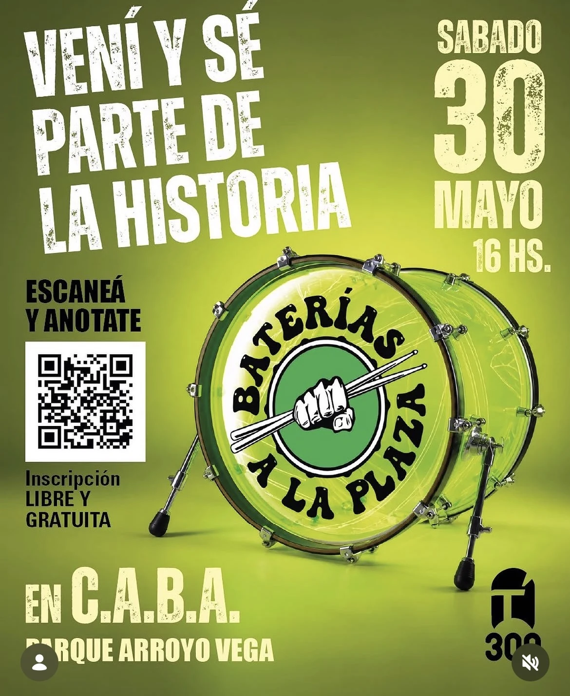 Afiche de Baterías a la Plaza